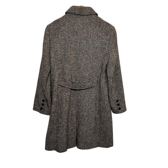 Tweed Heavy Long Overcoat Trench Coat Wool Teacher Academia Preppy Money Large - Picture 2 of 12